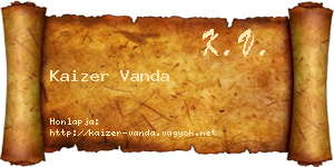 Kaizer Vanda névjegykártya